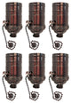 Royal Designs, Inc. Vintage Pull Chain Lamp Socket, Oil Rubbed Bronze, Set of 6