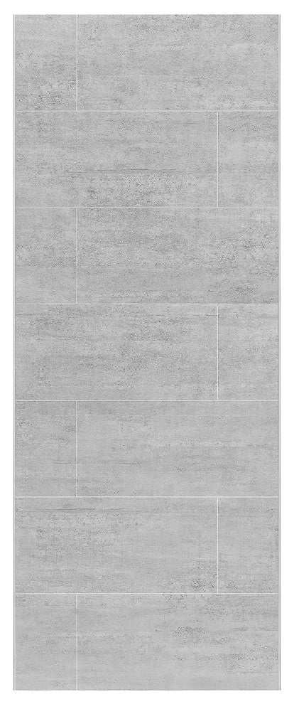 OVE Decors Misty 48x32" Solid Surface Corner Shower Wall, Gray Tiles