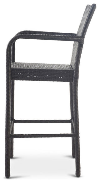 GDF Studio Dunedin Outdoor Gray Wicker Barstools, Set of 2