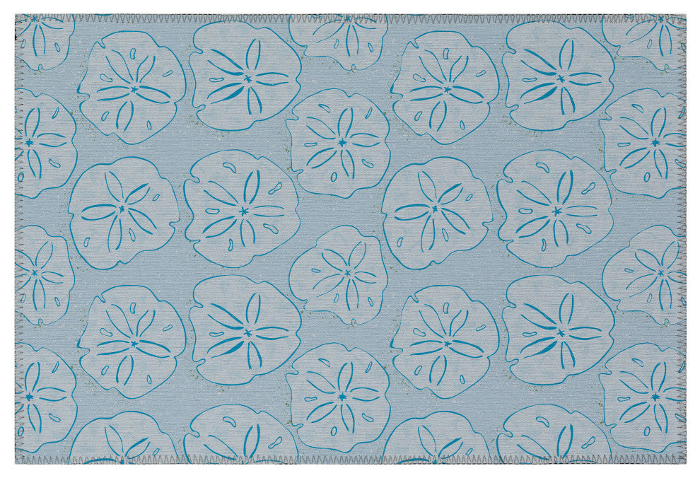 Indoor/Outdoor Seabreeze SZ10 Sky Machine Washable 1'8" x 2'6" Rug