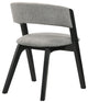 Rowan Accent Dining Chair, Black Finish and Gray Fabric, Set of 2