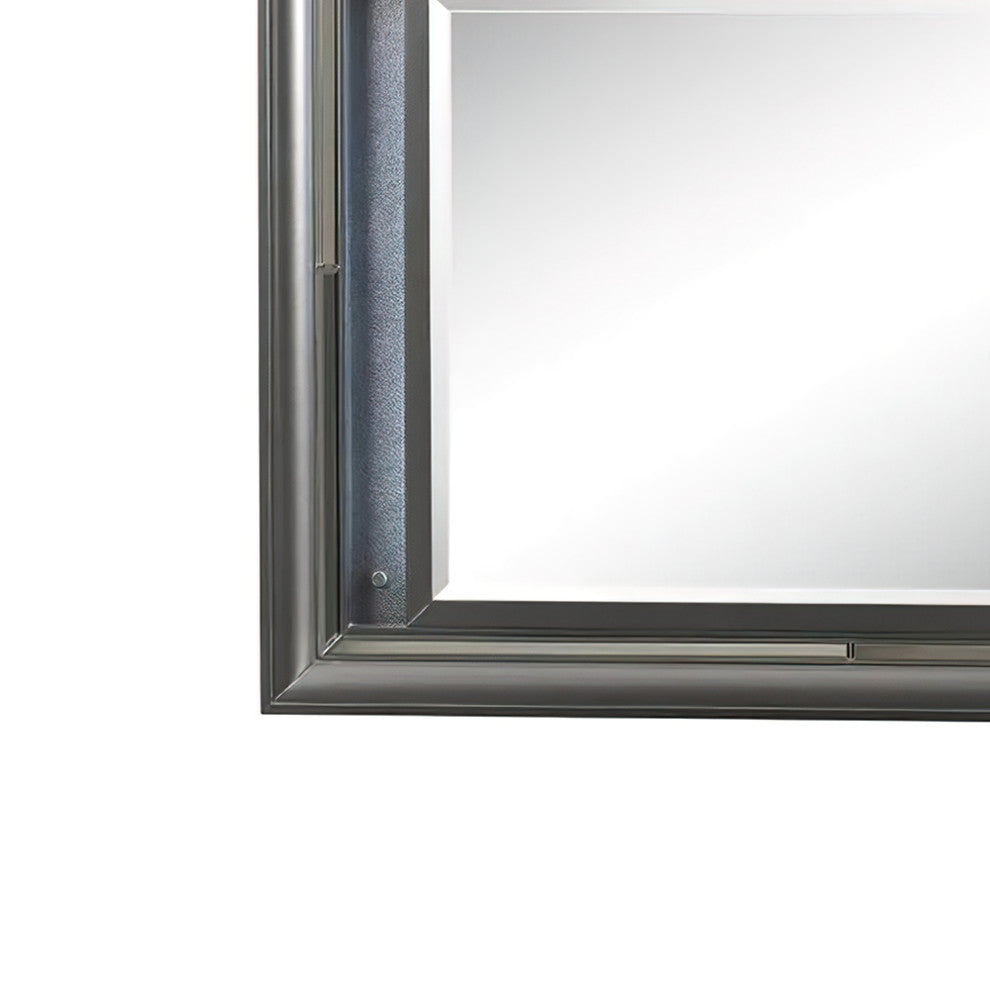 ACME Sawyer Mirror With LED, Metallic Gray