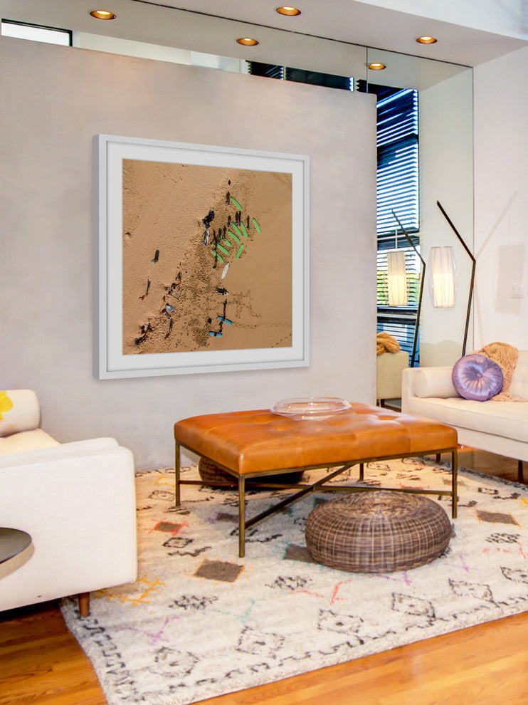 "Green Surf Boards" Framed Print by Karolis Janulis