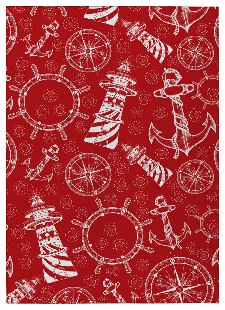 Indoor/Outdoor Harbor HA9 Red Machine Washable 10' x 14' Rug