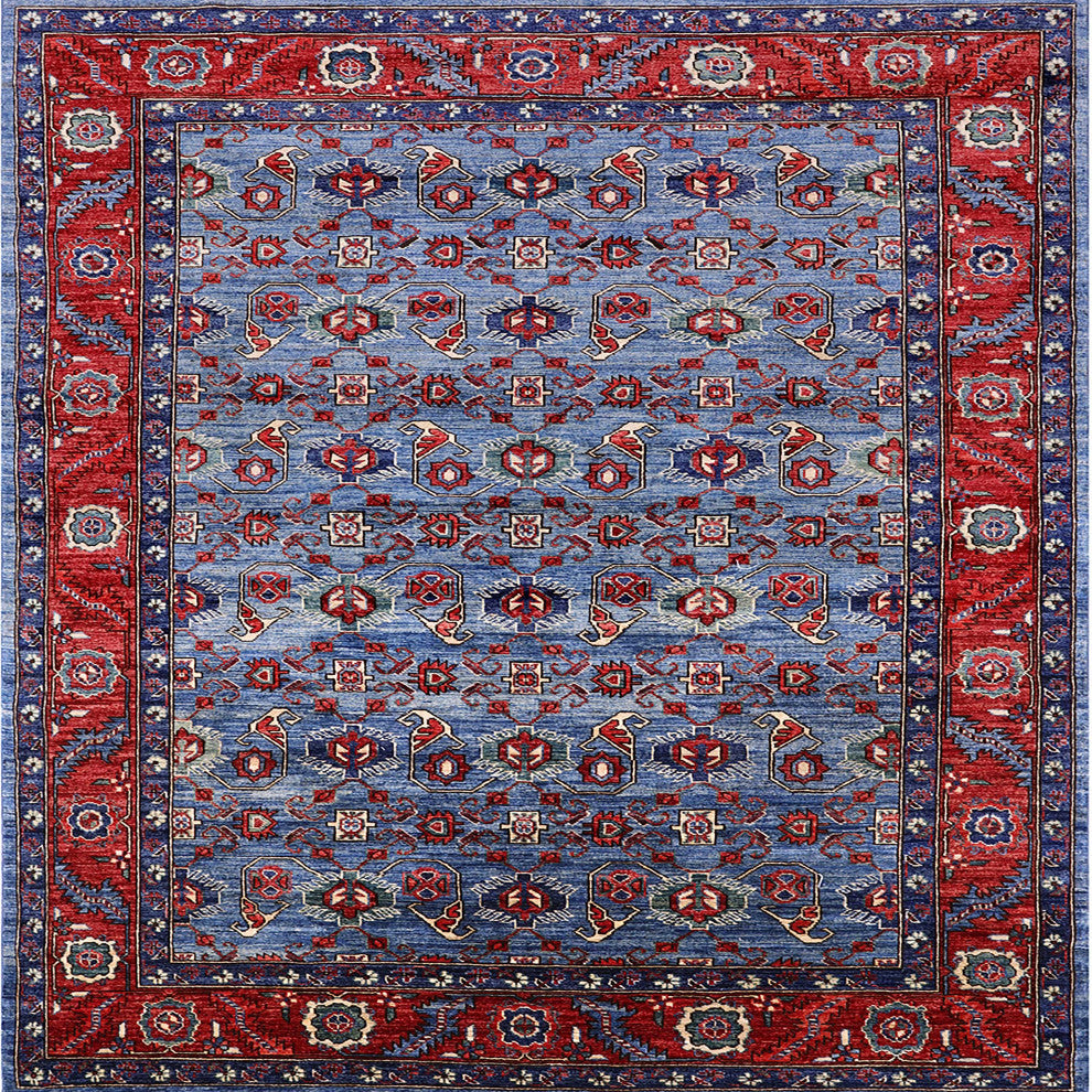Ahgly Company Indoor Square Mid-Century Modern Area Rugs, 7' Square
