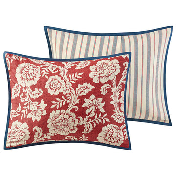 Madison Park Lucy 9 Piece Cotton Twill Reversible Comforter Set in Red
