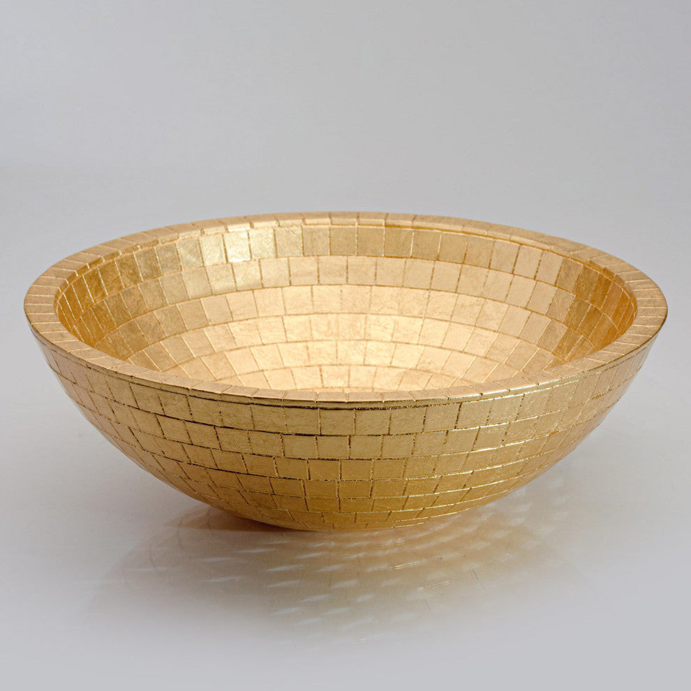 Mosaic Undermount Glass Luxe Sink, Gold