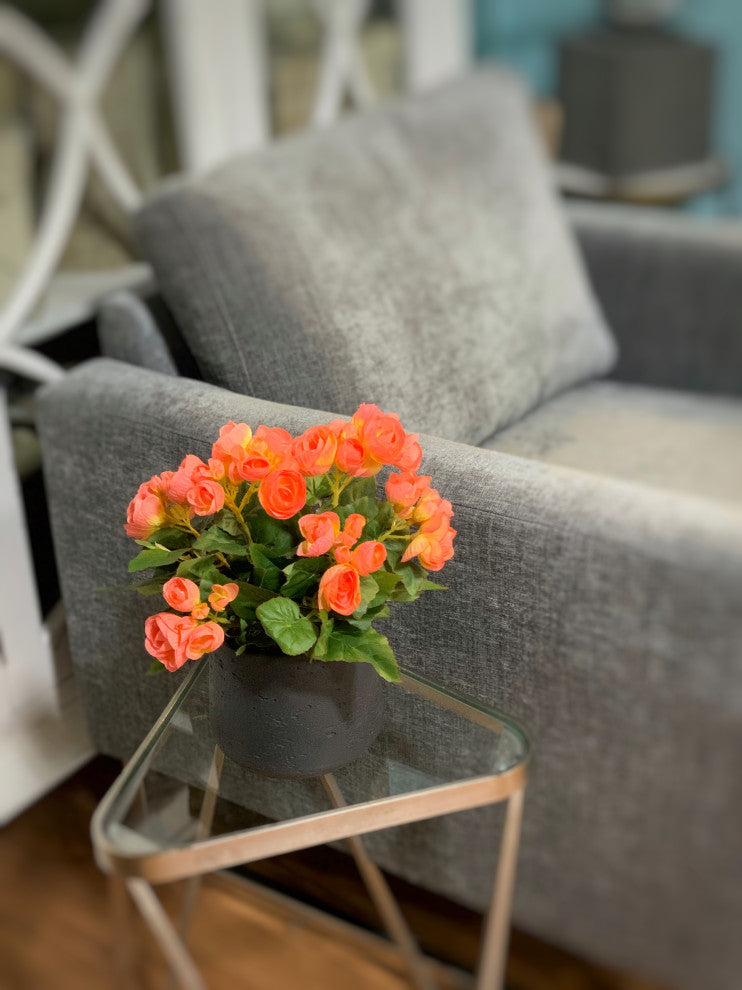 REAL environment with sofa and table; product clearly visible in a living room setting; no text overlays.