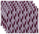18"x14" Wavy, Geometric Print Placemat, Purple, Set of 4