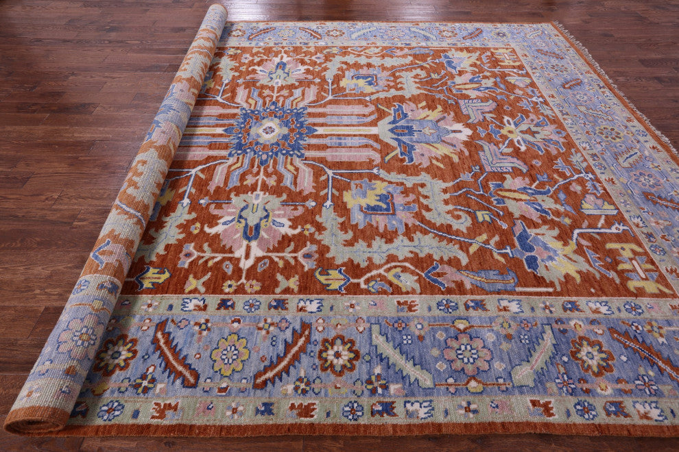10' 2" X 14' 0" Persian Heriz Serapi Hand Knotted Wool Rug - Q13710