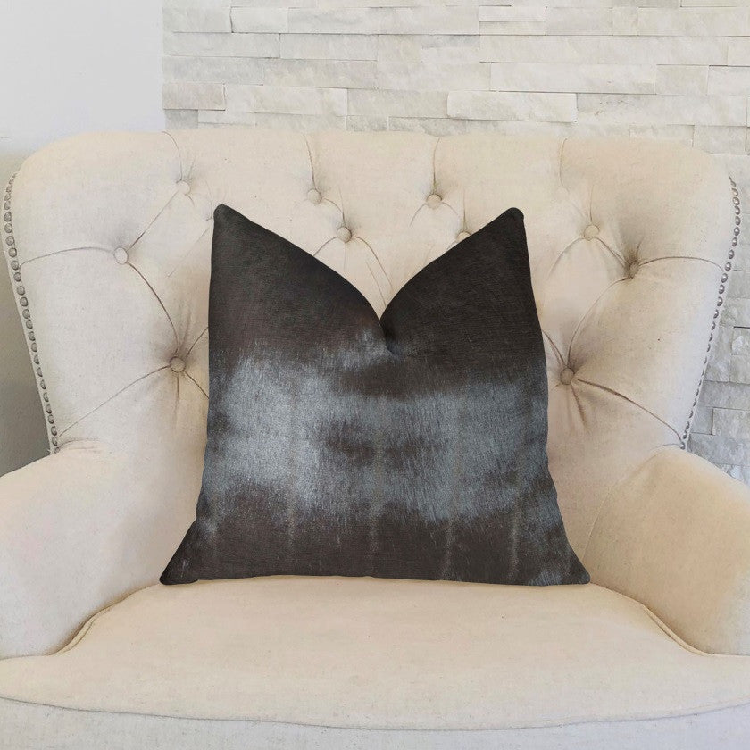 Plutus Tip Dyed Brown-Mink Handmade Throw Pillow, (12" x 20")