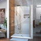 DreamLine Unidoor Frameless Hinged Shower Door, Clear Glass, Brushed Nickel