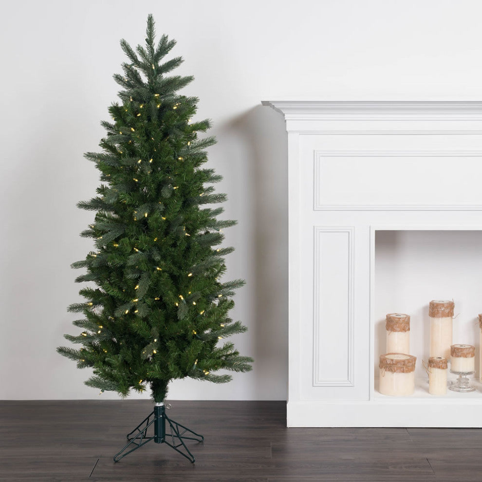 Vickerman Carolina Pencil Spruce Christmas Tree, 250 LED, Warm White, 5.5'x30"