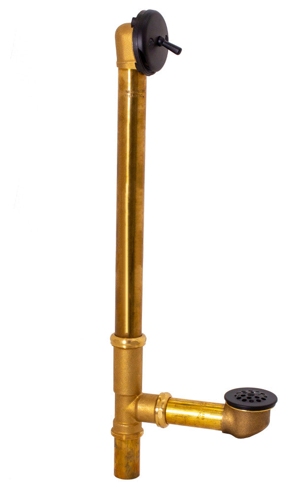 Beehive Grid Bath Waste - 22" Make-Up, 17 Ga. Tubing In Oil Rubbed Bronze, Powder Coated Flat Black