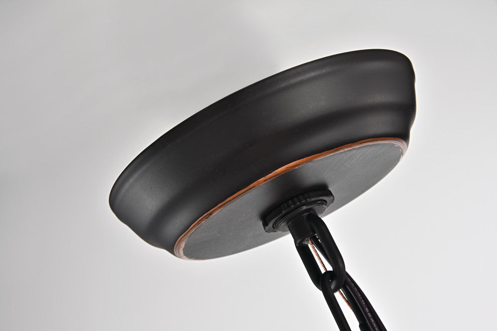 4-Light Oil Rubbed Bronze Hexagon Lantern Cage Chandelier Farmhouse