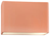 Ambiance Really Big Wide Rectangle Wall Sconce, Open, 16", Gloss Blush, E26