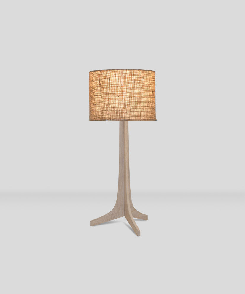 Nauta Table Lamp, Brushed Aluminum Burlap Shade