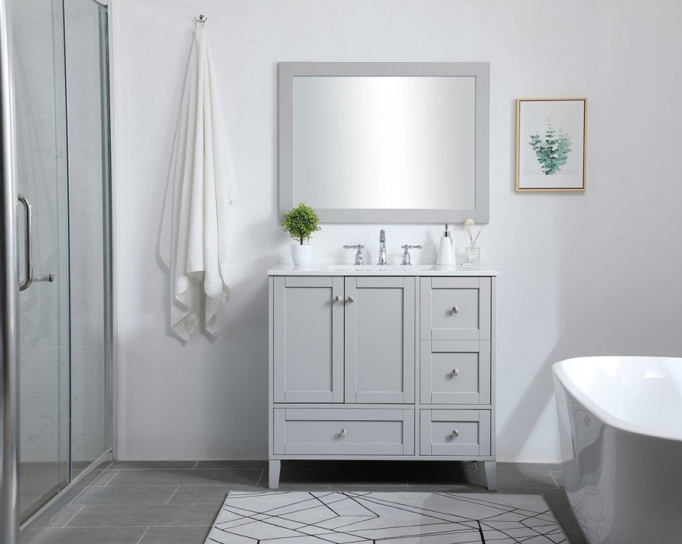 22" Traditional Grey-Light Bathroom Vanity