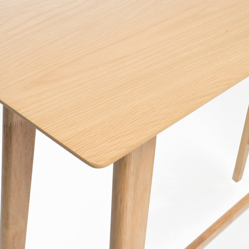 GDF Studio Margaret Natural Walnut Finish Wood Bar Table, Oak Finish