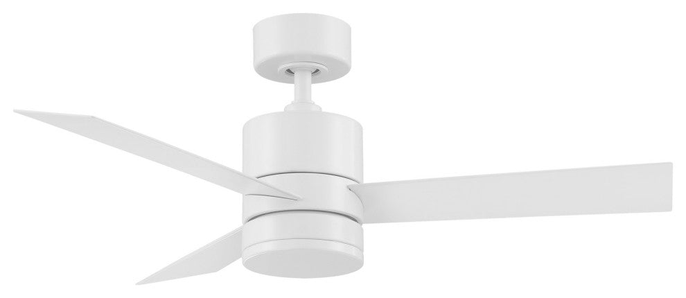 San Francisco 3-Blade Smart Flush Mount Ceiling Fan 52" Matte White, Light Kit