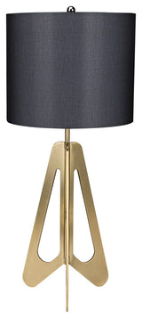 Candis Lamp with Black Shade, Antique Brass