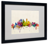 'Minneapolis, Minnesota' Matted Framed Canvas Art by Michael Tompsett