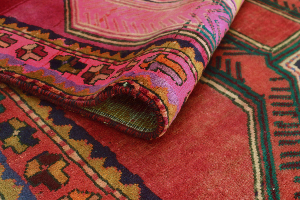 Fine Vintage Distressed Quent Rust/Purple Runner, 4'0x11'1