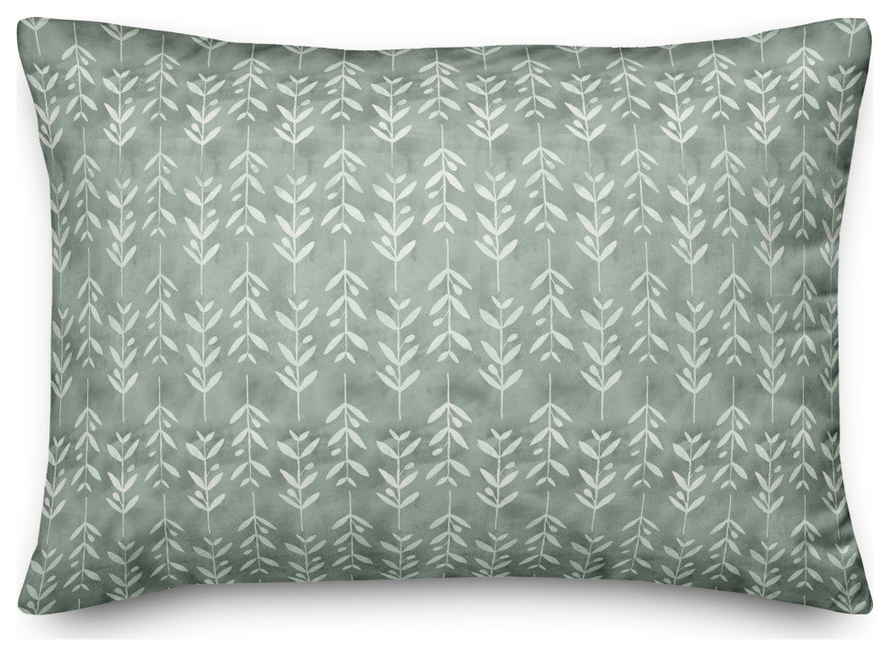 Leafy Vine Pattern Soft Green 6 14x20 Spun Poly Pillow