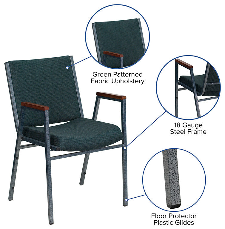 Green Fabric Metal Stack Chair XU-60154-GN-GG