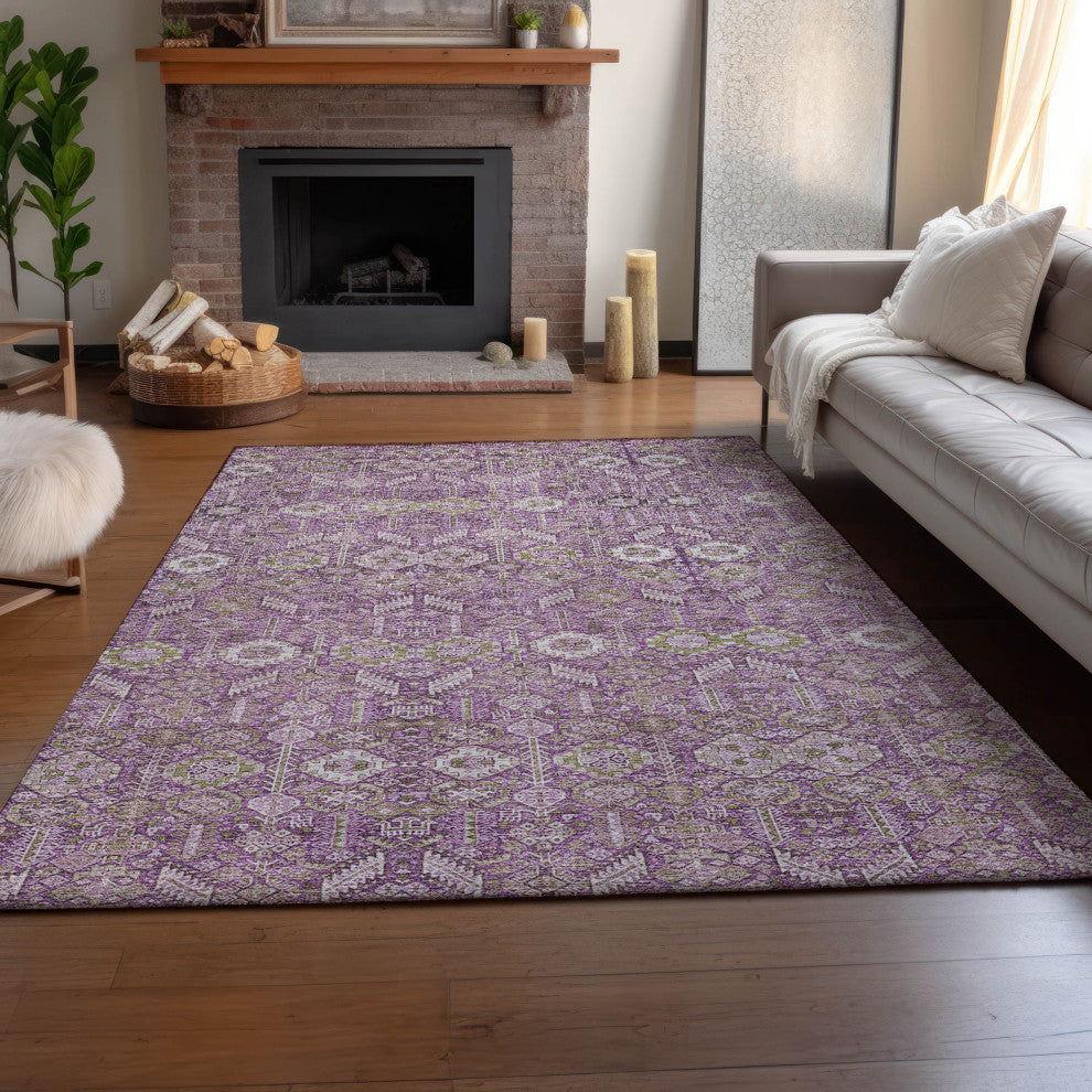 Premium Machine Washable Mayfield AMF574 Lavender 10' x 14' Rug
