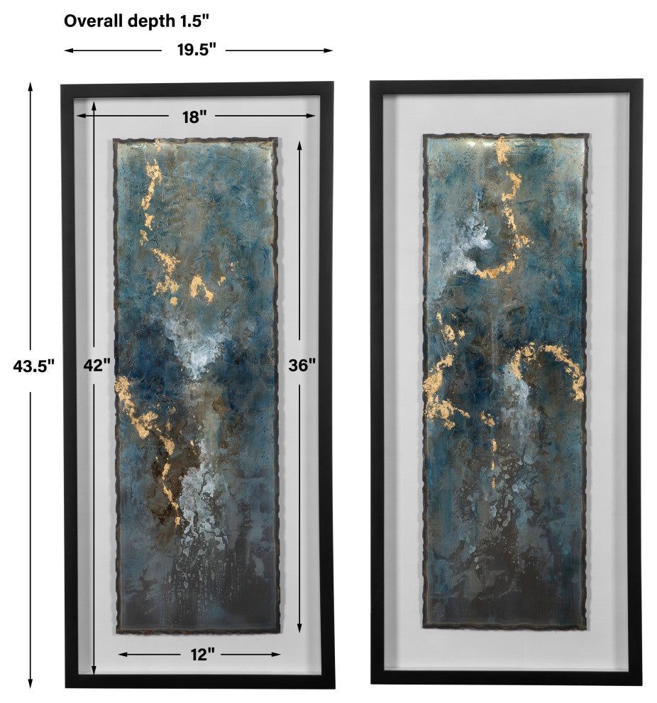Uttermost Glimmering Agate Abstract prints, 2-Piece Set