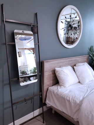 Gia Acacia Wood Panel Bed, Light Brown, King