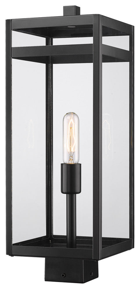 Z-LITE 596PHBS-BK 1 Light Outdoor Post Mount Fixture, Black