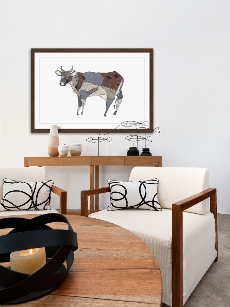 "La Vaca Modelada" Framed Painting Print, 18"x12"