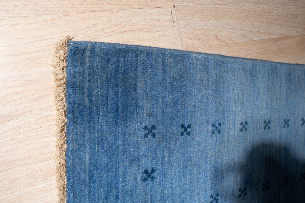 Handmade Wool Blue Transitional Solid Lori Baft Rug, 8' X 10'