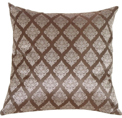 Pillow Decor - Diamond Square in Silver Blue Silk Accent Pillow