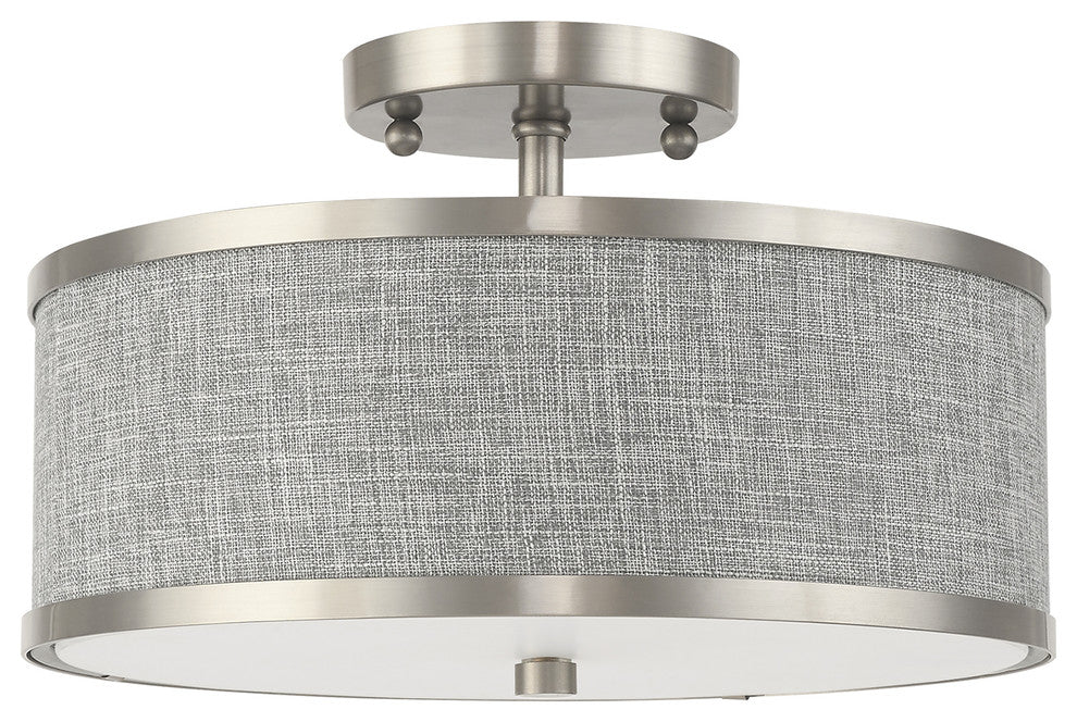 Livex Lighting Brushed Nickel 2-Light Ceiling Mount
