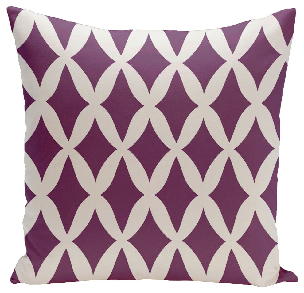 Holiday Brights Collection Geometric Pillow, Sugarplum, 26"x26"