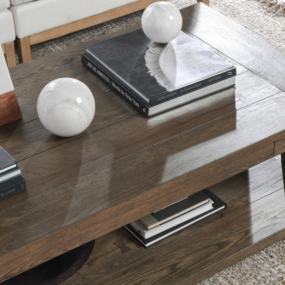 Troy Oak Coffee Table, Antique Brown