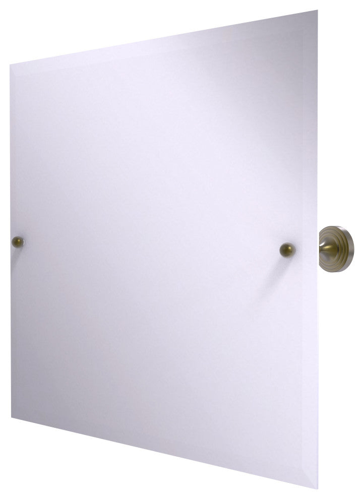 Sag Harbor Frameless Landscape Beveled Edge Tilt Mirror, Antique Brass