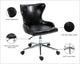 Hendrix Swivel and Adjustable Vegan Leather Office Chair, Black, Rich Chrome Base