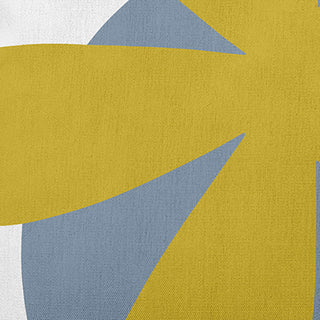 Bold Flower Polyester Indoor Pillow, Mustard Yellow, 16"x16"