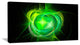 Green Fractal Explosion Supernova, Oversized Abstract Canvas Art Print, 60x28