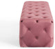 Tufted Accent Chair Bench, Velvet, Pink, Modern, Living Lounge Hotel Hospitality