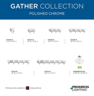 Progress Lighting 1-100W Medium Bath Bracket, Polished Chrome