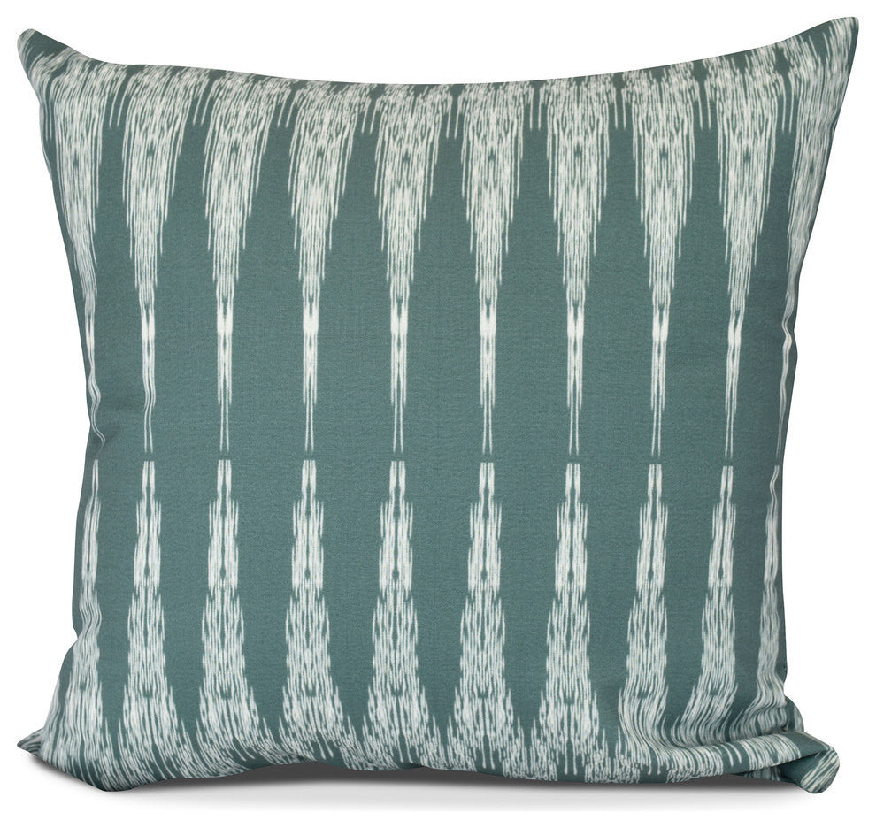 Peace 1, Geometric Print Pillow, Green, 16" x 16"