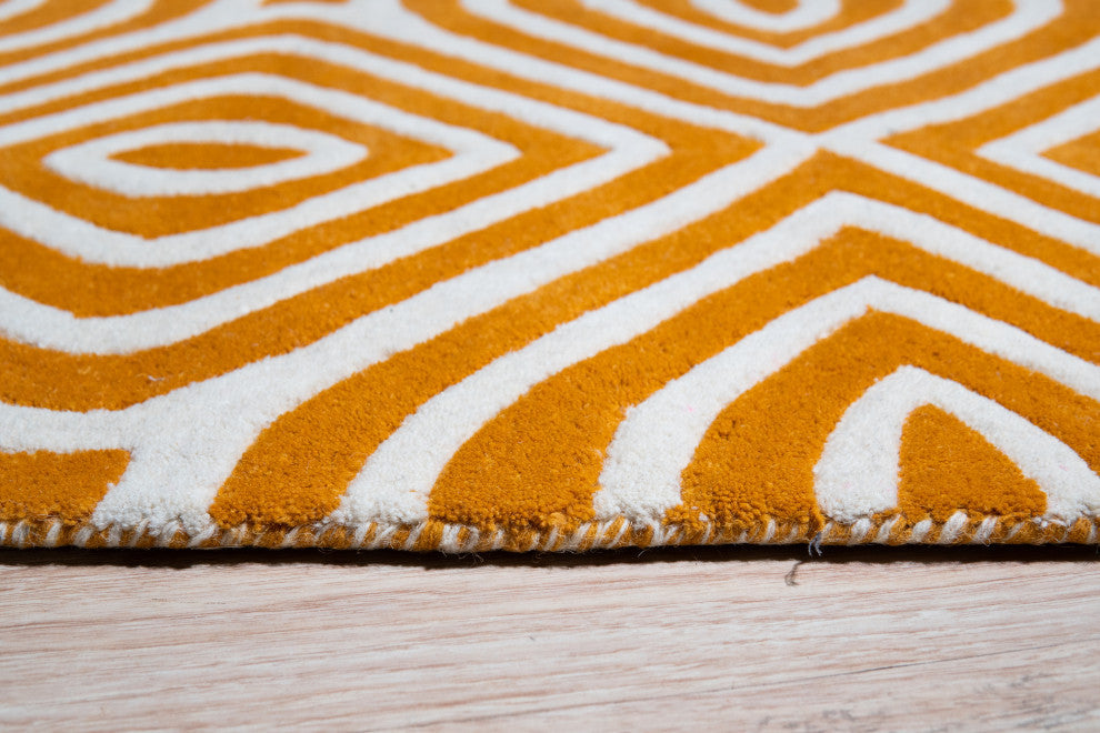 Rust Transitional Modern Modern Stripes Area Rug