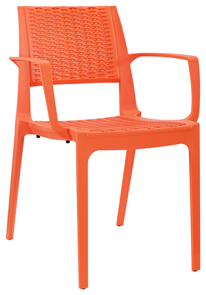 Modern Contemporary Kitchen Dining Chair Orange
