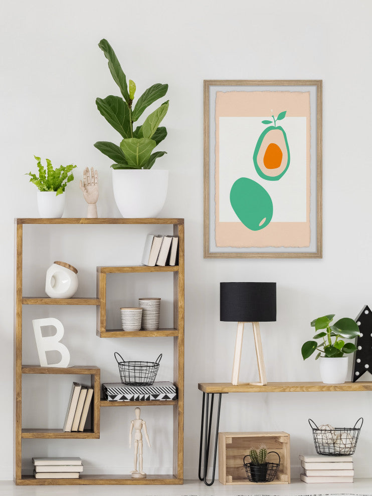 "Sliced Avocado" Framed Painting Print, 12x18