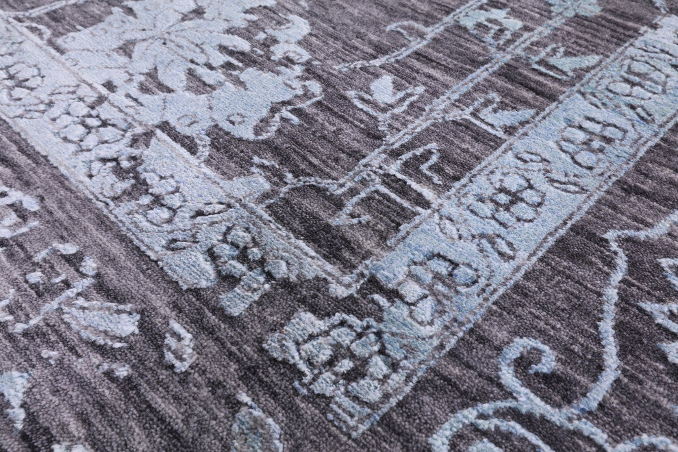 Persian Hand Knotted Wool and Silk Rug 10' 2" X 14' 2" Q11776